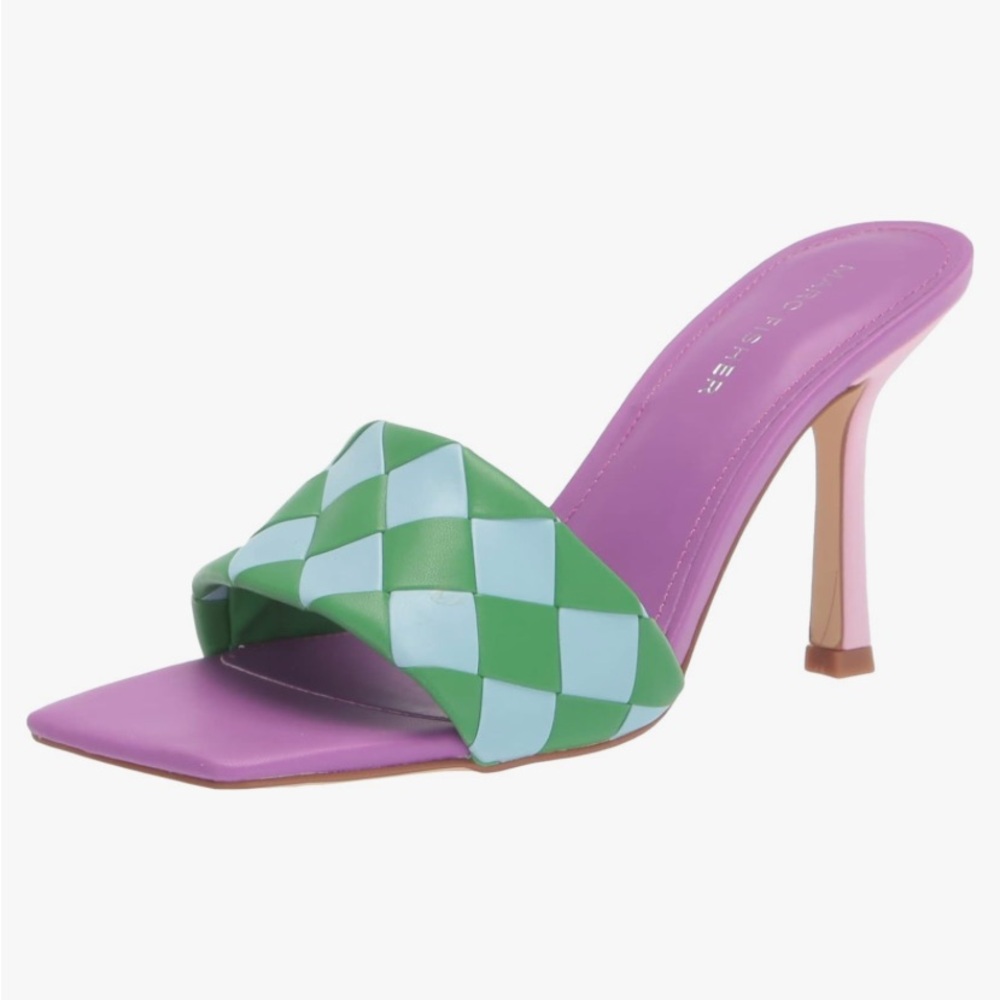 Marc Fisher Darasa Quilted Square Toe Heeled Sandals